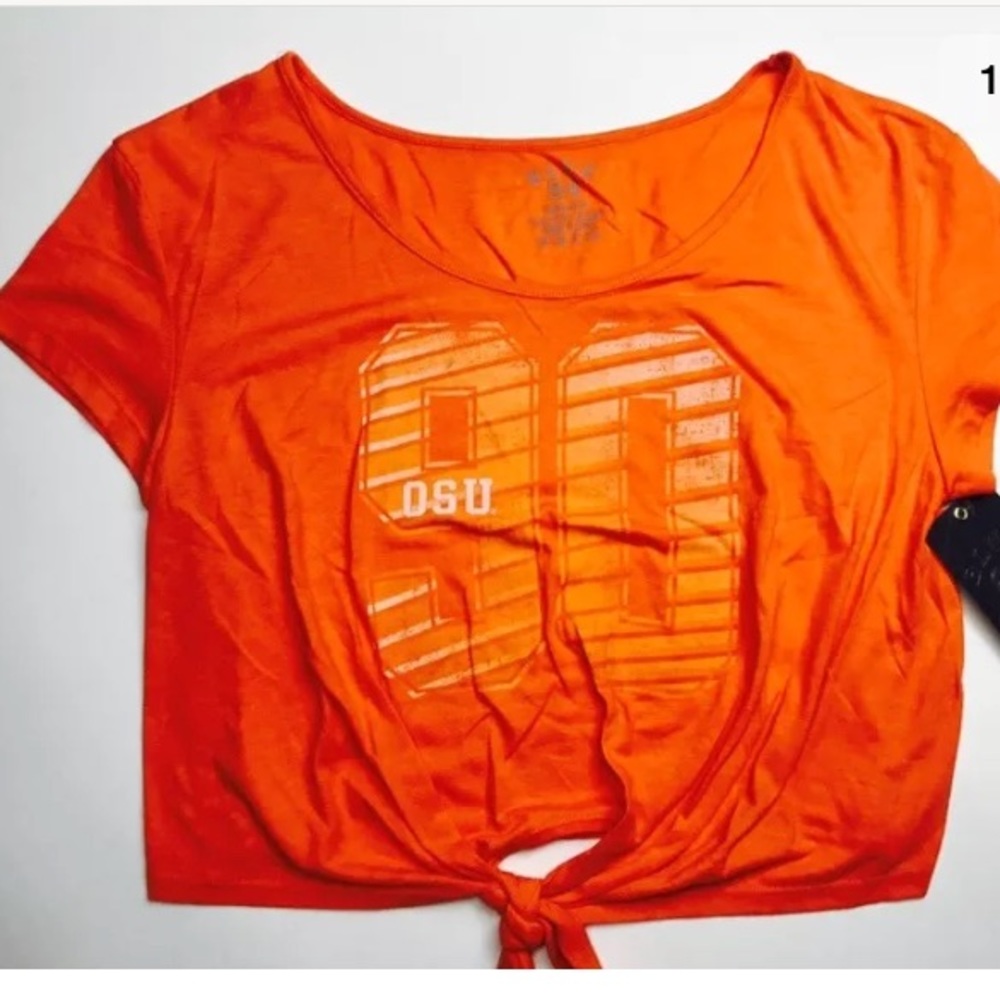 NEW OSU Crop Top 3/4 Shirt Women's Medium Oklahoma